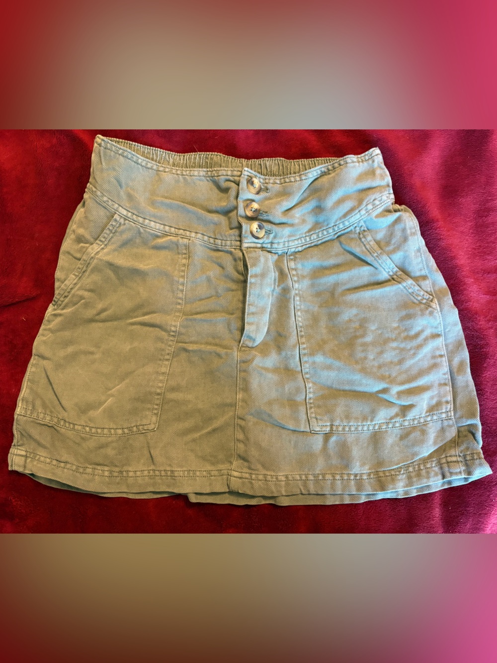 Aerie Women’s Casual High-Waist Utility Skirt - Light Olive